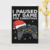 私のゲームを一時停止 クリスマス ゲーマー Xmas 男性 少年 子供 カード (黄色い花)