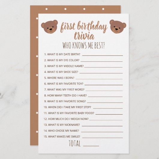 私のゲームを知っている最初の誕生日トリビア最高のー (正面/裏面)