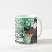 私のコッカー付きモーニングコーヒースパニエル犬 コーヒーマグカップ (正面右)