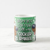 私のコッカー付きモーニングコーヒースパニエル犬 コーヒーマグカップ (中央)