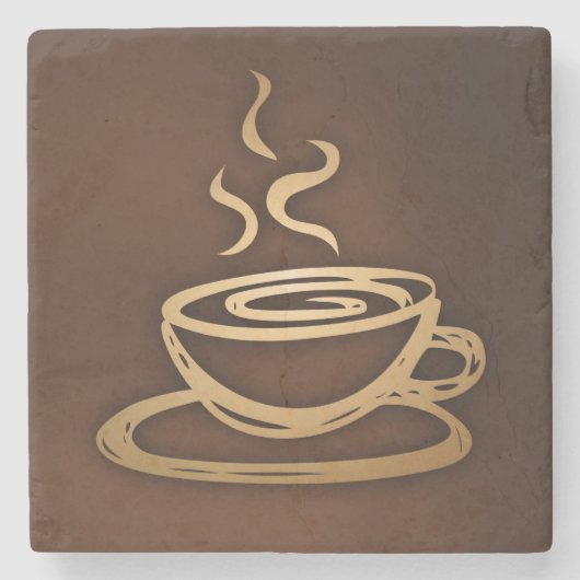 私のコップのコーヒー ストーンコースター (正面)