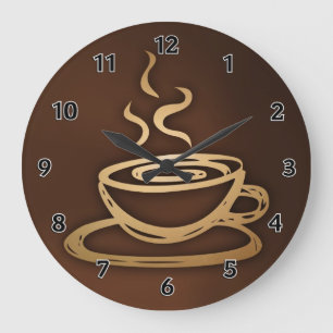 私のコップのコーヒー ラージ壁時計