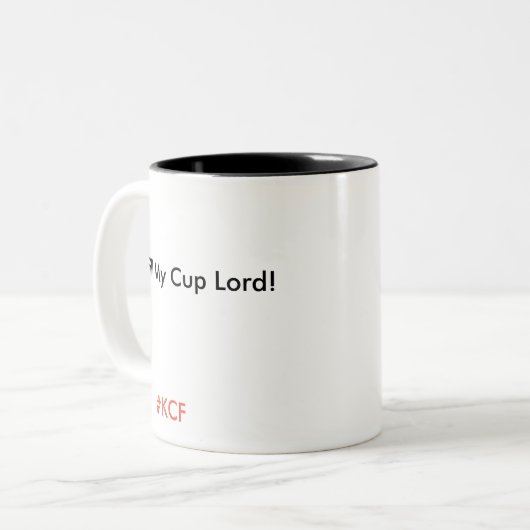 私のコップの主を満たして下さい ツートーンマグカップ (正面左)