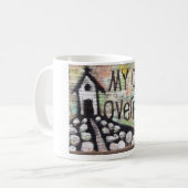 私のコップはコップ流出します コーヒーマグカップ (正面左)