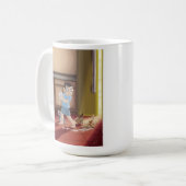 "私のコップ大きいマグ"は流出します コーヒーマグカップ (正面左)