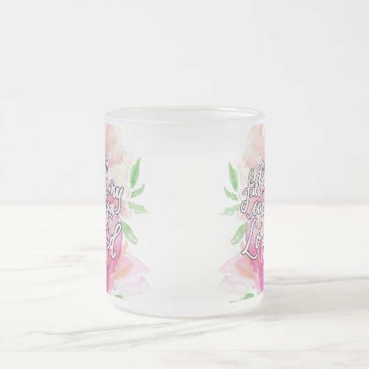 私のコップ、主を満たして下さい フロストグラスマグカップ (中央)