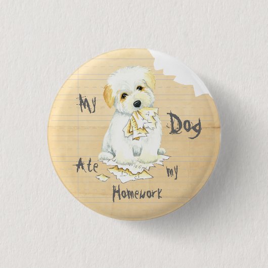 私のコトン食べ宿題 缶バッジ (正面)