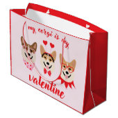 私のコルギは私のバレンタイン ラージペーパーバッグ (裏面アングル)