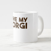 私のコーギの手を愛する ジャンボコーヒーマグカップ (正面右)