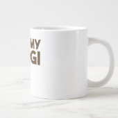 私のコーギの手を愛する ジャンボコーヒーマグカップ (右)