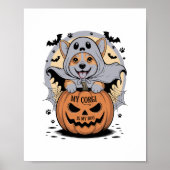 私のコーギは私のブーのハロウィーン ポスター (正面)