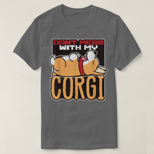 私のコーギコルギのデザインおもしろいにコルを混ぜない Tシャツ (デザイン正面)