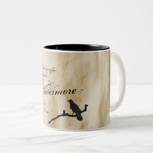 私のコーヒーおよびワタリガラスにあなたはNevermore触れて下さい ツートーンマグカップ (正面右)