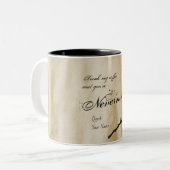 私のコーヒーおよびワタリガラスにあなたはNevermore触れて下さい ツートーンマグカップ (正面左)