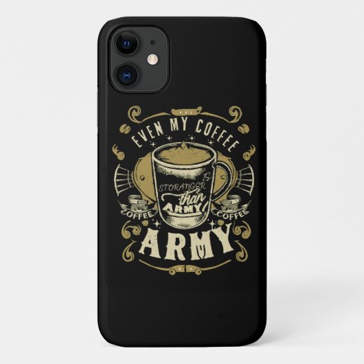 私のコーヒーでさえ陸軍より強い Case-Mate iPhoneケース (裏面)