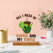 私のコーヒーとペイントされた恋人のカメ アクリルサイン (ウェディング)