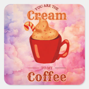 私のコーヒーのクリームでいてくれてありがとう スクエアシール