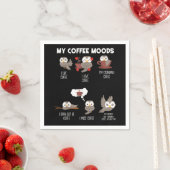 私のコーヒームードフクロウのギフトフクロウ愛好家コーヒーギフト スタンダードカクテルナプキン (インサイチュ)