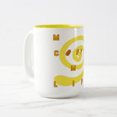 私のコーヒー私の人生のマグカップ ツートーンマグカップ (正面左)