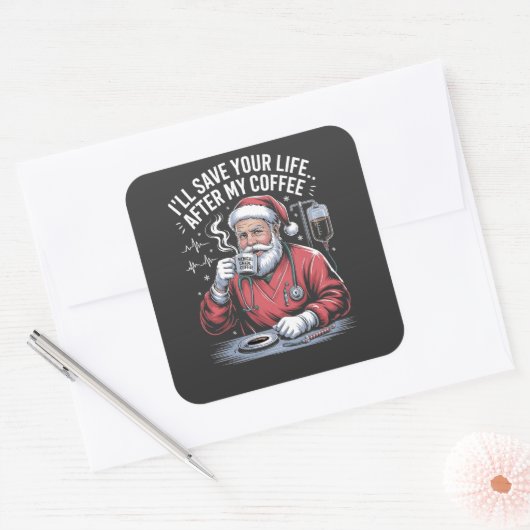 私のコーヒ救ークリスマス後のあなたの人生 スクエアシール (封筒)