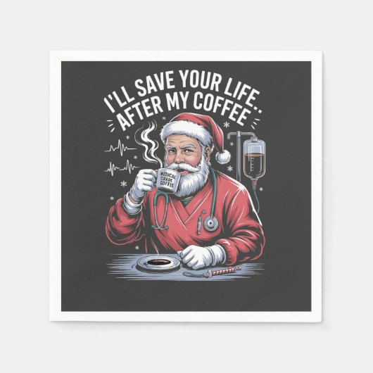 私のコーヒ救ークリスマス後のあなたの人生 スタンダードカクテルナプキン (正面)