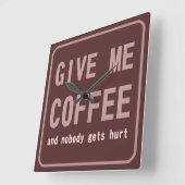 私のコ与えーヒーと誰も傷つけない スクエア壁時計 (傾斜)