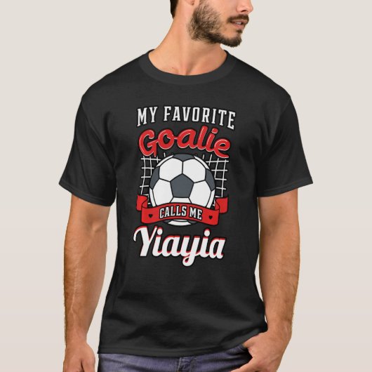 私のゴアお気に入りのリーは私をYiayiaサッカー選手Gと呼ぶ Tシャツ (正面)