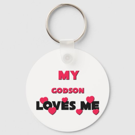 私のゴッドソンは私を愛している キーホルダー (正面)