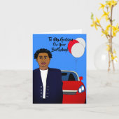 私のゴッドソンアフリカ系アメリカ人の父の日のカードに カード (黄色い花)