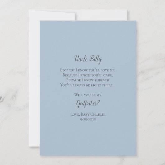 私のゴッドファーザーのフルフォト招待状 招待状 (裏面)