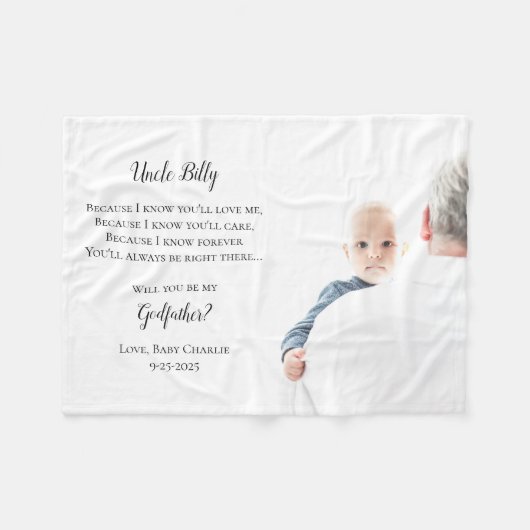 私のゴッドファーザーの提案写真になる フリースブランケット (正面(横))