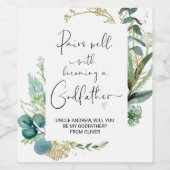 私のゴッドファーザー新生児の発表勝利 ワインラベル (シングルラベル)