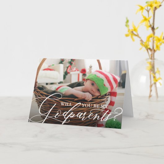 私のゴッドペアレンツの写真になってくれませんか？ カード (黄色い花)