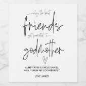 私のゴッドマザーのベビー頼のお知らせ ワインラベル (シングルラベル)