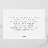 私のゴッドマザーの上品な写真パーソナライズされたか 箔シーズンカード (裏面)