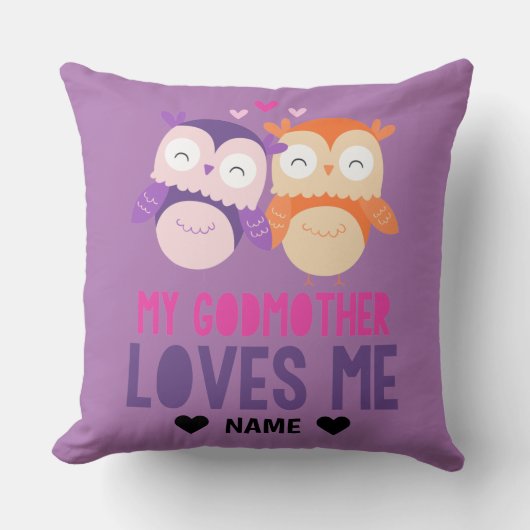 私のゴッドマザーは私を愛している – フクロウ クッション (正面)