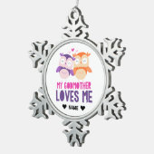 私のゴッドマザーは私を愛している – フクロウ スノーフレークピューターオーナメント (右)