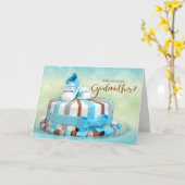 私のゴッドマザーブルーとブラウンケーキは? カード (黄色い花)