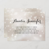 私のゴッドマザープロポーザル金ゴールドとスターか 招待状 (正面/裏面)