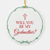 私のゴッドマザー・クリスチャンのゴッドペアレントか？ セラミックオーナメント (正面)