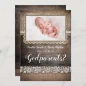 私のゴッド保護者のプロポーザル写真カード 招待状 (正面/裏面)