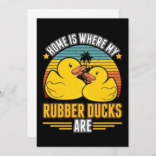 私のゴムアヒルがいる場所が私の家 招待状 (正面/裏面)