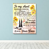 私のゴージャスパーソナライズされたな叔母ひまわり毛布に キャンバスプリント (インサイチュ (ウッドフロア))