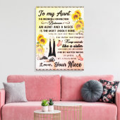 私のゴージャスパーソナライズされたな叔母ひまわり毛布に キャンバスプリント (インサイチュ (リビング))