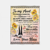 私のゴージャスパーソナライズされたな叔母ひまわり毛布に フリースブランケット (正面)