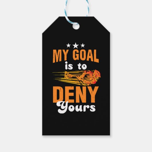 私のゴールはあなたのラクロスを否定する ギフトタグ (正面)