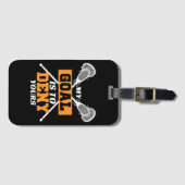 私のゴールはあなたのラクロスを否定する ラゲッジタグ (正面横)