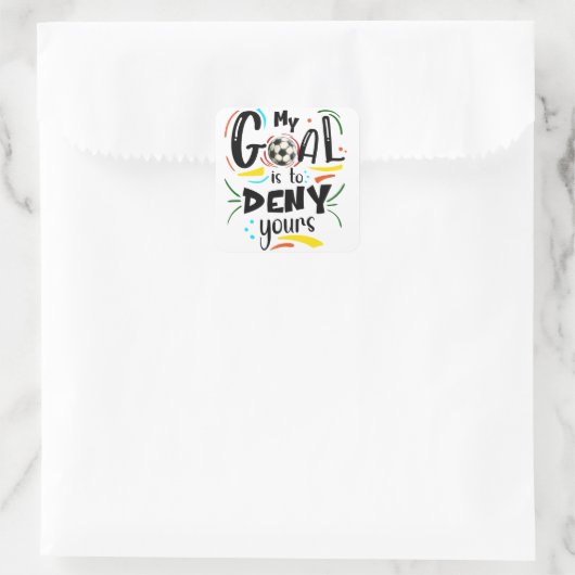 私のゴールは拒否することだ、サッカー引用文 スクエアシール (バッグ)