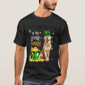 私のゴールデンレトリバーは私の幸運なチャームかわいい犬パット Tシャツ (正面)