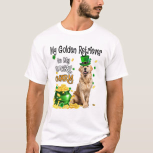 私のゴールデンレトリバーは私の幸運なチャームかわいい犬パット Tシャツ